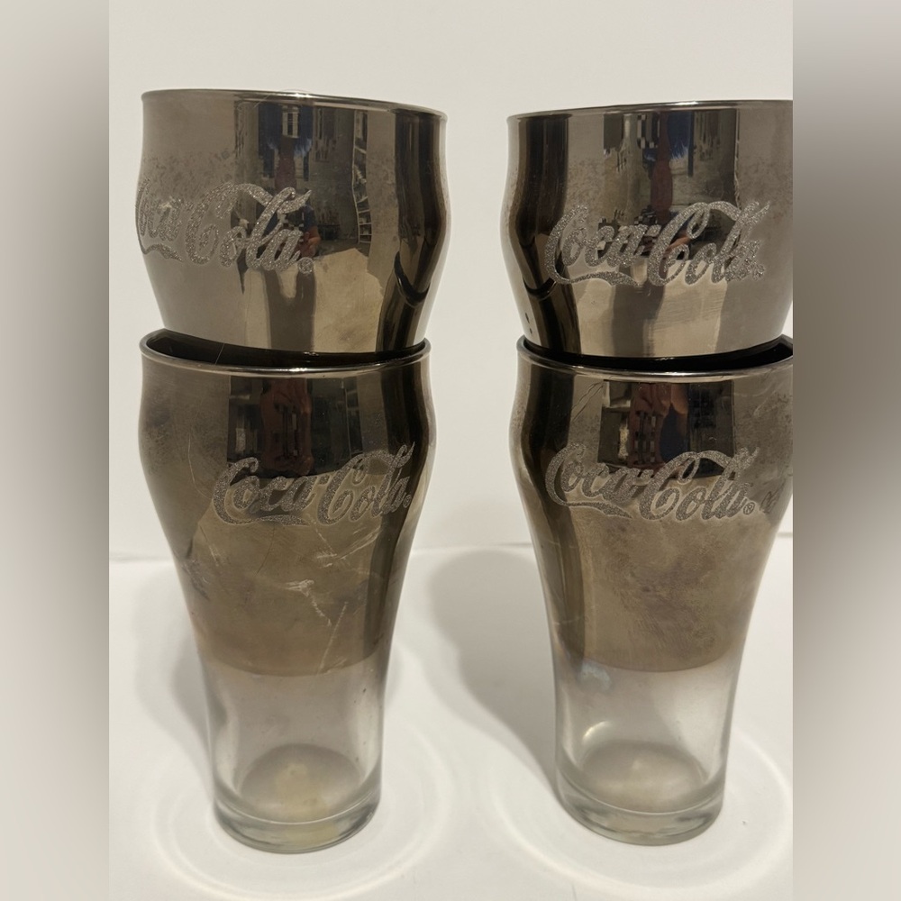 Coca Cola chrome drinking glasses